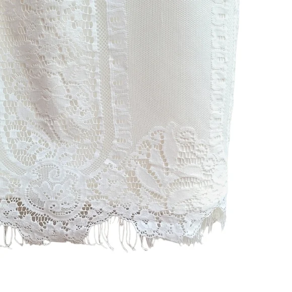 Tea n Cup White Lace Open Back Mini Dress Sheer Sleeve Size XS Bride Rehearsal - Picture 7 of 14